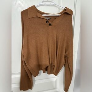 cropped brown sweater
